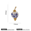 Jewelry Accessories Ceramic Pendant Stainless Steel Handmade Totem Curved Needle Earrings