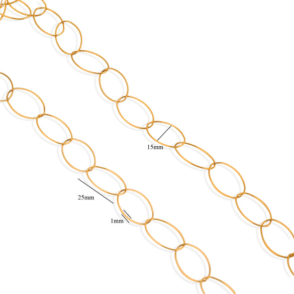 Jewelry Accessories Chain Stainless Steel Handmade Electroplated 18K Real Gold
