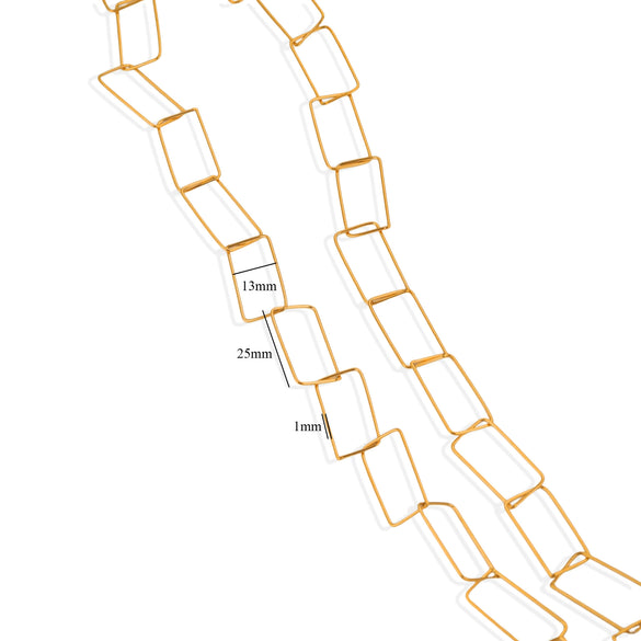 Jewelry Accessories Chain Stainless Steel Handmade Electroplated 18K Real Gold