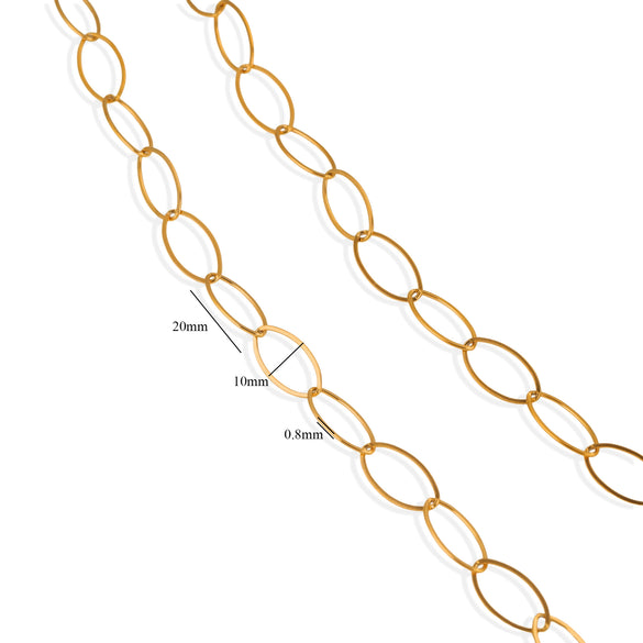 Jewelry Accessories Chain Stainless Steel Handmade Electroplated 18K Real Gold