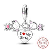 Jewelry Accessories Charm Love Eternal Star And Moon Safety Chain Pendant Bracelet Beads 925 Sterling Silver Dripping Oil Original Design Animal Style