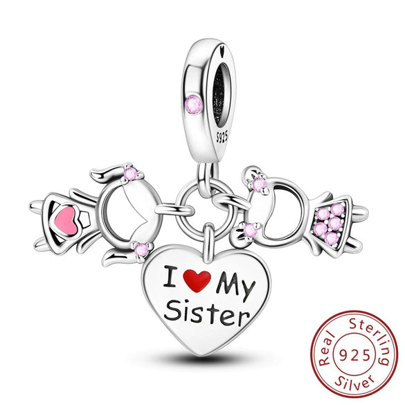 Jewelry Accessories Charm Love Eternal Star And Moon Safety Chain Pendant Bracelet Beads 925 Sterling Silver Dripping Oil Original Design Animal Style