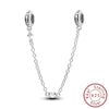 Jewelry Accessories Charm Love Eternal Star And Moon Safety Chain Pendant Bracelet Beads 925 Sterling Silver Dripping Oil Original Design Animal Style