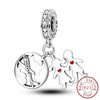 Jewelry Accessories Charm Love Eternal Star And Moon Safety Chain Pendant Bracelet Beads 925 Sterling Silver Dripping Oil Original Design Animal Style