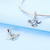 Jewelry Accessories Charm Love Eternal Star And Moon Safety Chain Pendant Bracelet Beads 925 Sterling Silver Dripping Oil Original Design Animal Style