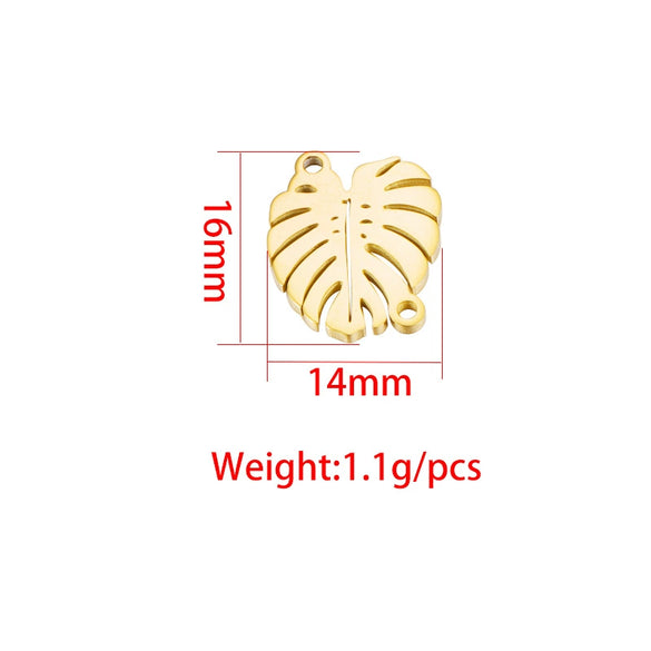 Jewelry Accessories Connector Stainless Steel Leaves Fine Polishing