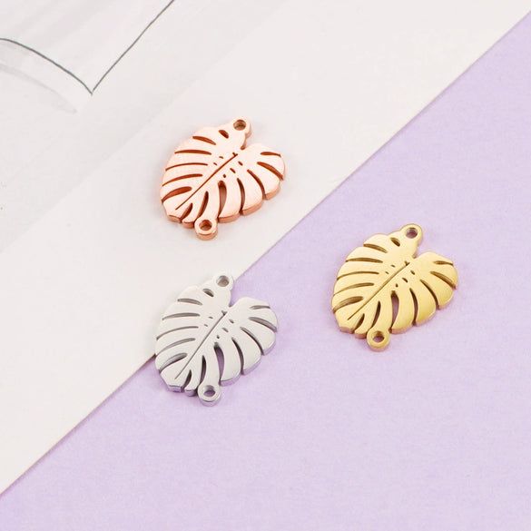 Jewelry Accessories Connector Stainless Steel Leaves Fine Polishing