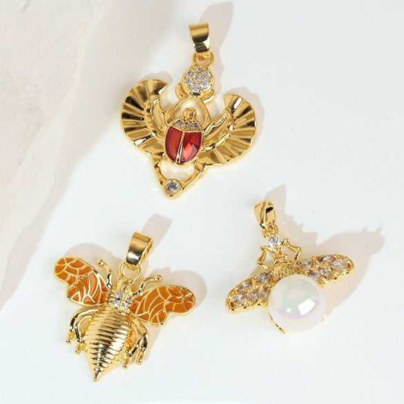 Jewelry Accessories Copper Animal Zodiac Cartoon Style Electroplating Pendant Necklace Earrings Bracelet Diy Material