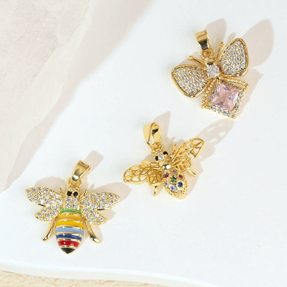 Jewelry Accessories Copper Animal Zodiac Cartoon Style Electroplating Pendant Necklace Earrings Bracelet Diy Material