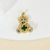 Jewelry Accessories Copper Animals Zodiac Cartoon Style Electroplated Fourleaf Flower Bear Necklace And Earrings
