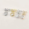 Jewelry Accessories Copper Bow Fourleaf Flower Water Drop Pendant Electroplated Light Luxury Style