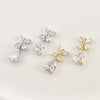 Jewelry Accessories Copper Bow Fourleaf Flower Water Drop Pendant Electroplated Light Luxury Style