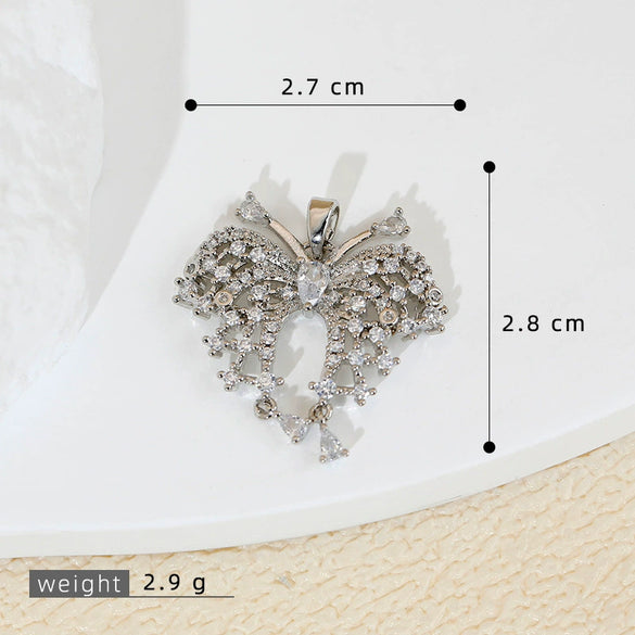 Jewelry Accessories Copper Butterfly Pendant Necklace Earrings Clavicle Chain Electroplated Cartoon Animal Style