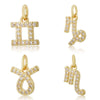 Jewelry Accessories Copper Constellation Small Pendant Charm Earrings Diy Bracelet Necklace With Zirconia