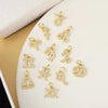 Jewelry Accessories Copper Constellation Small Pendant Charm Earrings Diy Bracelet Necklace With Zirconia