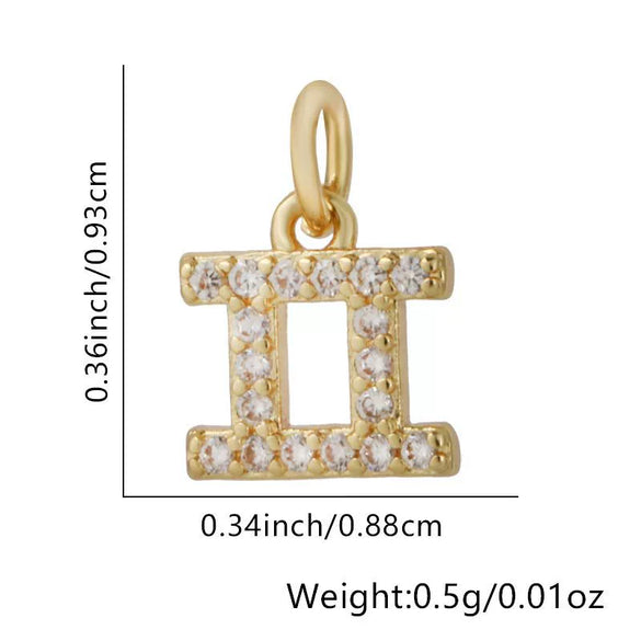 Jewelry Accessories Copper Constellation Small Pendant Charm Earrings Diy Bracelet Necklace With Zirconia