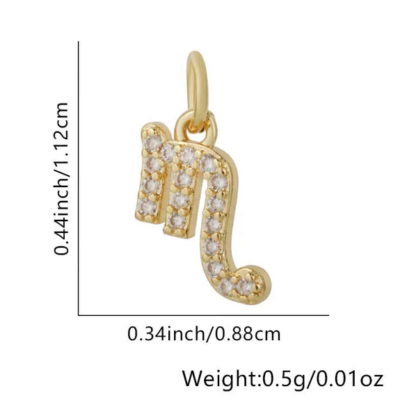 Jewelry Accessories Copper Constellation Small Pendant Charm Earrings Diy Bracelet Necklace With Zirconia