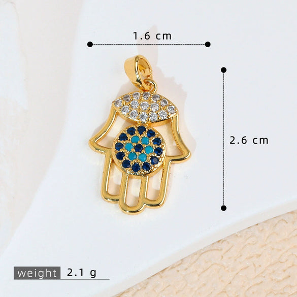Jewelry Accessories Copper Devil's Eye Palm Pendant Necklace Electroplating