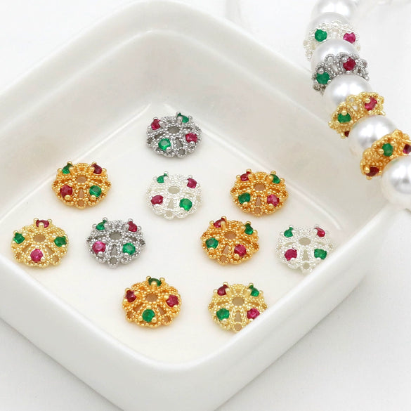 Jewelry Accessories Copper Electroplated Micro Inlaid Zircon Torus