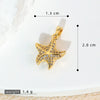 Jewelry Accessories Copper Electroplated Starfish Fivepointed Star Animal Style Necklace Pendant For Women