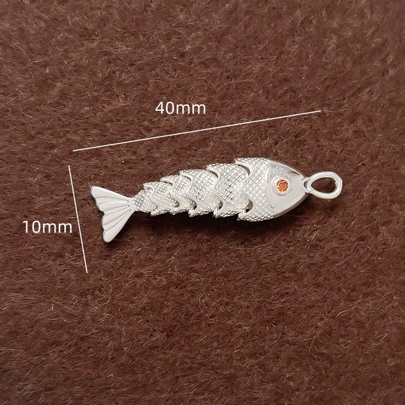 Jewelry Accessories Copper Geometric Fish Koi Pendant Electroplated With Lines Pattern Diy Handmade