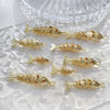 Jewelry Accessories Copper Geometric Fish Koi Pendant Electroplated With Lines Pattern Diy Handmade