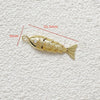 Jewelry Accessories Copper Geometric Fish Koi Pendant Electroplated With Lines Pattern Diy Handmade