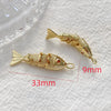 Jewelry Accessories Copper Geometric Fish Koi Pendant Electroplated With Lines Pattern Diy Handmade