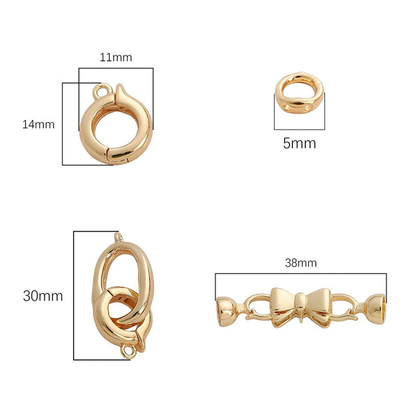 Jewelry Accessories Copper Goldplated Round Bow Tie With Universal Pearl Buckle Electroplating Handmade