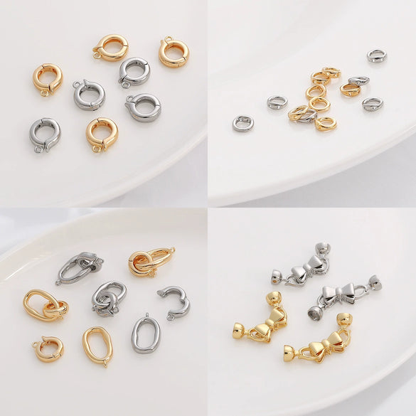 Jewelry Accessories Copper Goldplated Round Bow Tie With Universal Pearl Buckle Electroplating Handmade