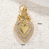Jewelry Accessories Copper Goldplated Zircon Heart Pendant Light Luxury Cut Out