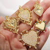 Jewelry Accessories Copper Goldplated Zircon Heart Pendant Light Luxury Cut Out
