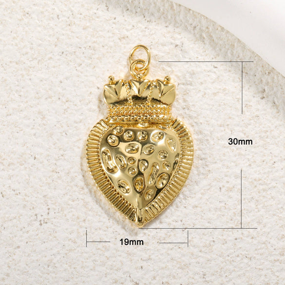 Jewelry Accessories Copper Goldplated Zircon Heart Pendant Light Luxury Cut Out