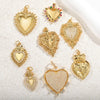 Jewelry Accessories Copper Goldplated Zircon Heart Pendant Light Luxury Cut Out