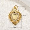 Jewelry Accessories Copper Goldplated Zircon Heart Pendant Light Luxury Cut Out