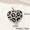 Jewelry Accessories Copper Heart Shape Pendant With Oil Drop Enamel And Leopard Love Design Electroplated
