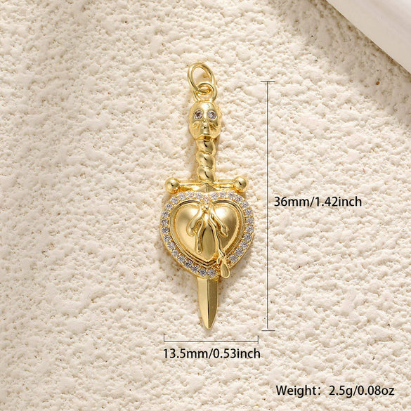 Jewelry Accessories Copper Heart Shape Pendant With Oil Drop Enamel And Leopard Love Design Electroplated