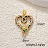 Jewelry Accessories Copper Heart Shape Pendant With Oil Drop Enamel And Leopard Love Design Electroplated