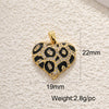 Jewelry Accessories Copper Heart Shape Pendant With Oil Drop Enamel And Leopard Love Design Electroplated