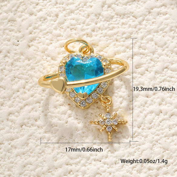 Jewelry Accessories Copper Heart Shape Pendant With Oil Drop Enamel And Leopard Love Design Electroplated