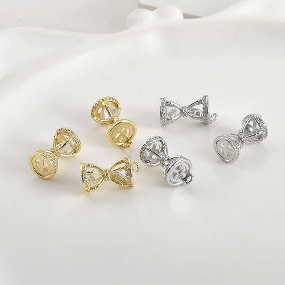 Jewelry Accessories Copper Hourglass Pendant Electroplated Zircon