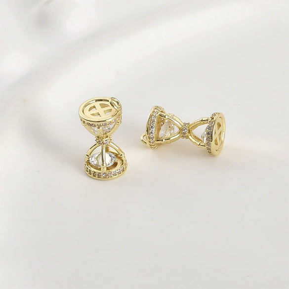 Jewelry Accessories Copper Hourglass Pendant Electroplated Zircon