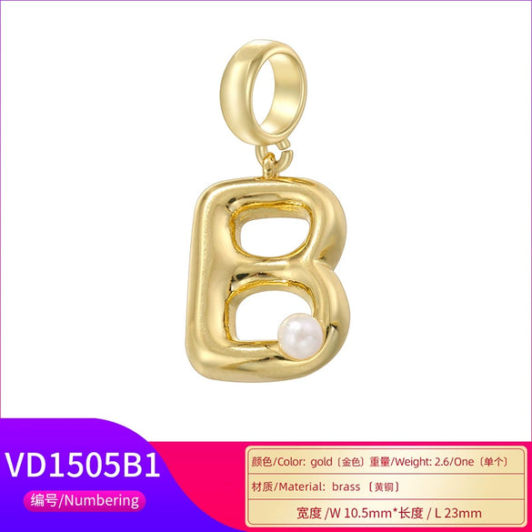 Jewelry Accessories Copper Joker Letter Pendant Set With Pearls