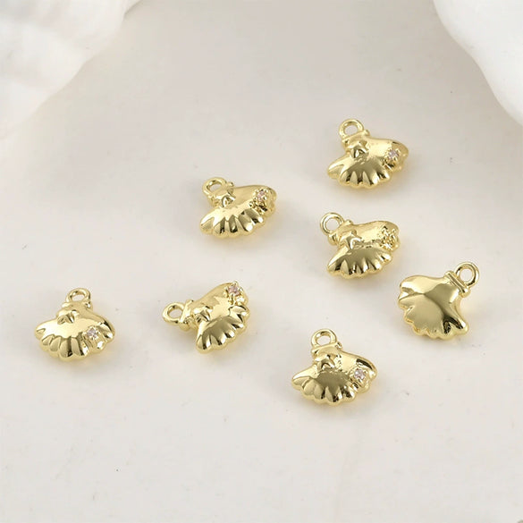 Jewelry Accessories Copper 14K Goldplated Oceanthemed Shell Starfish Coconut Tree Zircon Inlaid Diy Handmade