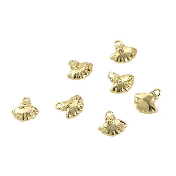 Jewelry Accessories Copper 14K Goldplated Oceanthemed Shell Starfish Coconut Tree Zircon Inlaid Diy Handmade