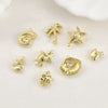 Jewelry Accessories Copper 14K Goldplated Oceanthemed Shell Starfish Coconut Tree Zircon Inlaid Diy Handmade