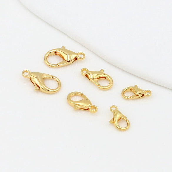 Jewelry Accessories Copper Lobster Buckle With 18K Gold Electroplating