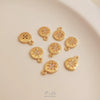 Jewelry Accessories Copper Pendant Handmade Inlaid Zircon With Hirback Pattern 14K Gold Plated
