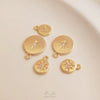 Jewelry Accessories Copper Pendant Handmade Inlaid Zircon With Hirback Pattern 14K Gold Plated