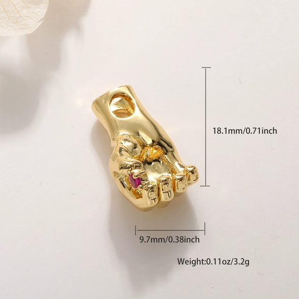 Jewelry Accessories Copper Pendant With Gesture Antler Pattern And Genuine Gold Colorpreserving Treatment